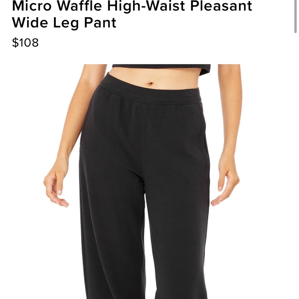 ALO YOGA micro waffle high waist wide leg pant